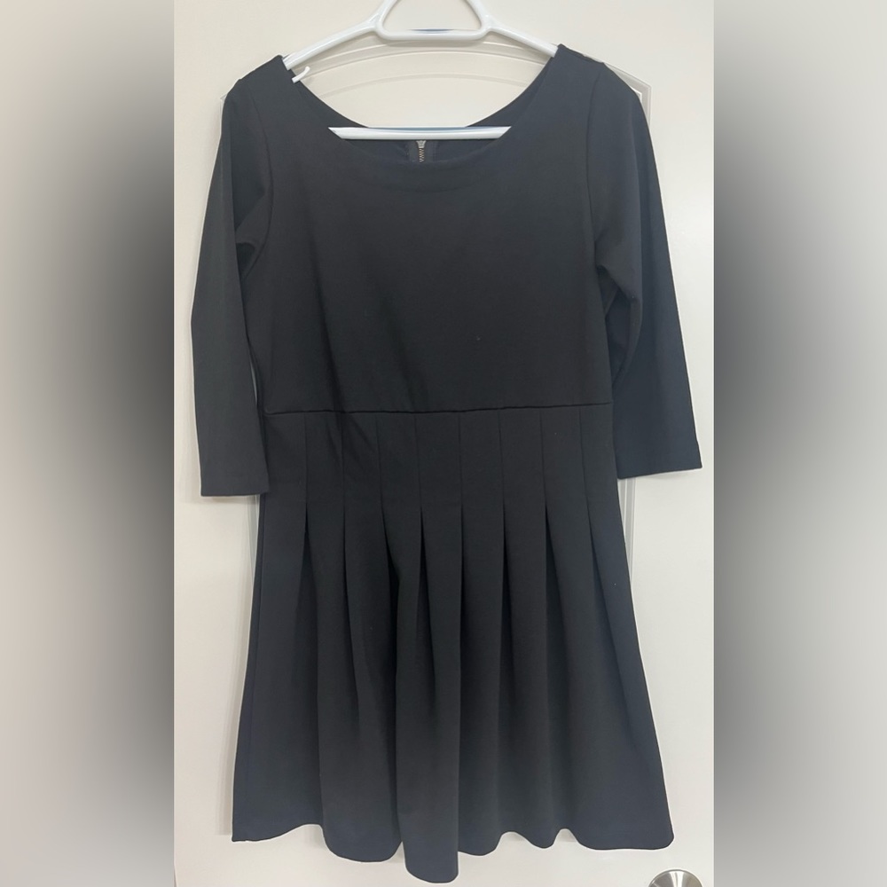 Pleated Little Black Dress